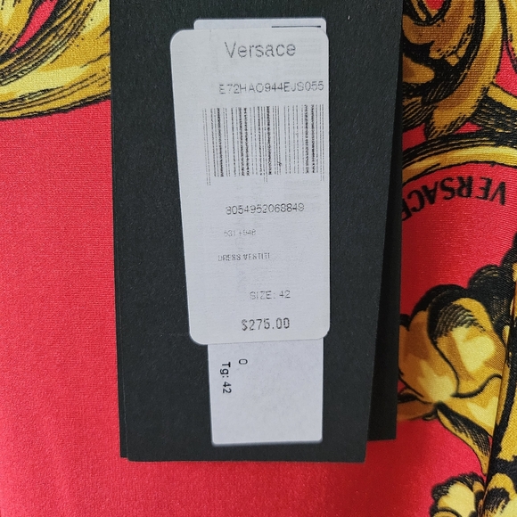🎁HOLIDAY SPECIAL🎁NWT. VERSACE JEANS COUTURE Red&Gold Garland Mini Dress - Picture 14 of 15
